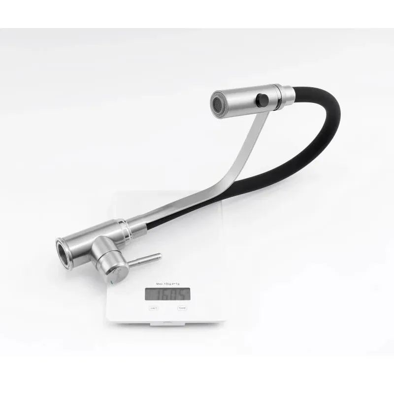 Смеситель для кухни с гибким изливом и режимом "душ" Knotlor SS-07, сатин