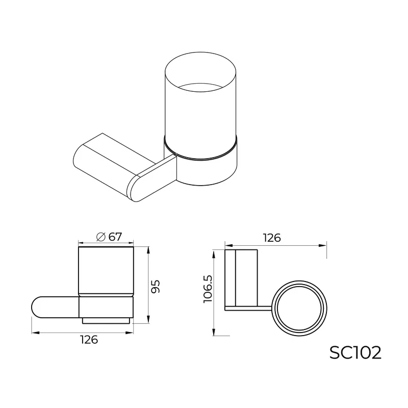 Стакан для ванной комнаты Knotlor SC102RB, бронза
