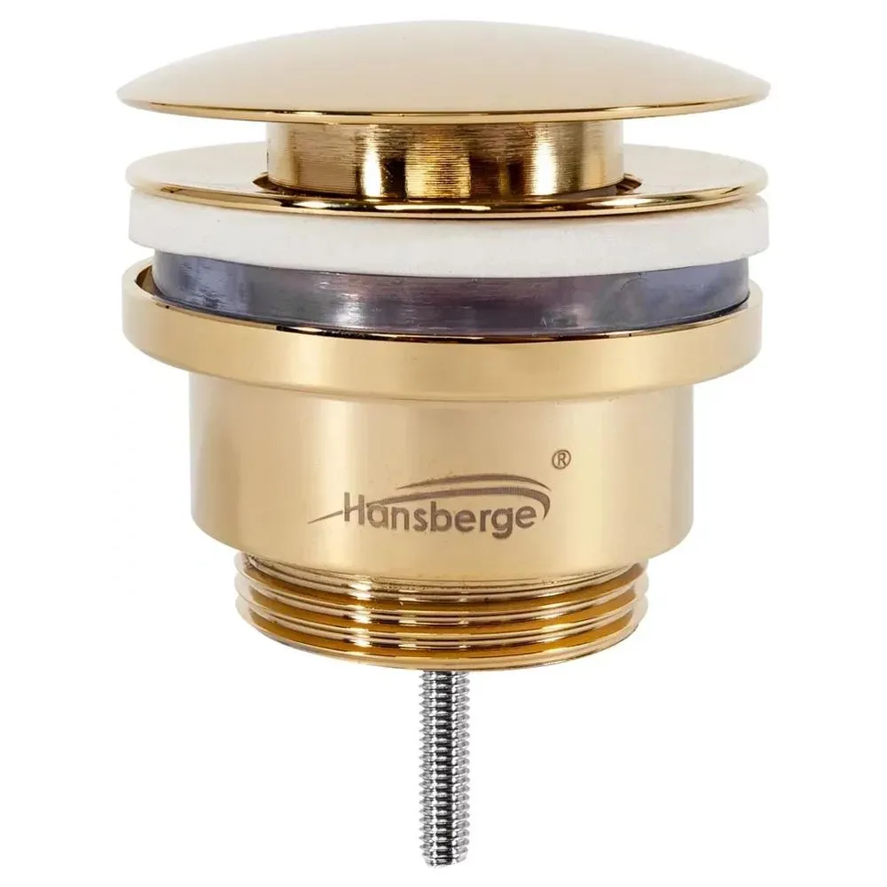 Донный клапан для раковины Hansberge H107GO, золото