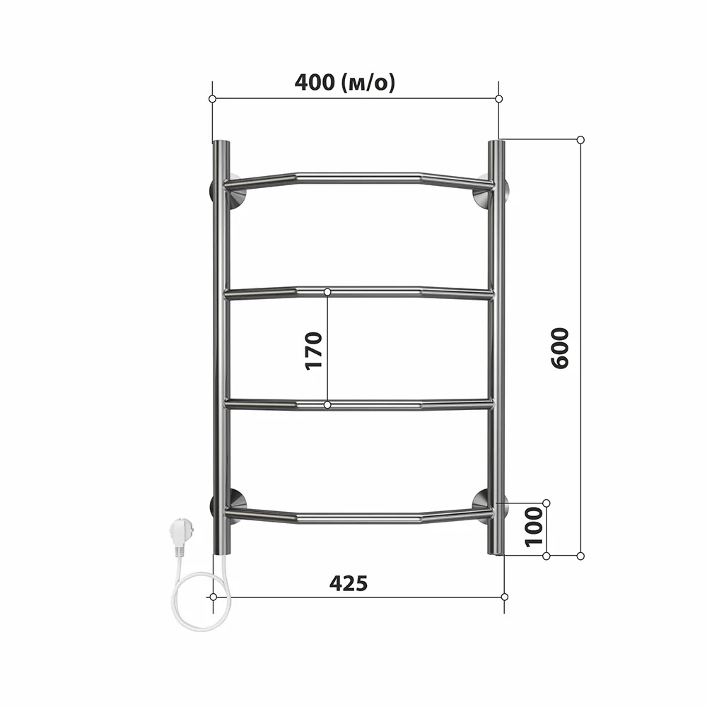 Полотенцесушитель электрический Stelmix 60x40 см, трапеция