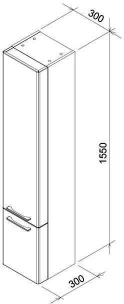 Шкаф боковой SB 300 L Ring белый (СНИМАЕТСЯ С ПРОИЗВОДСТВА В 2021 г.)