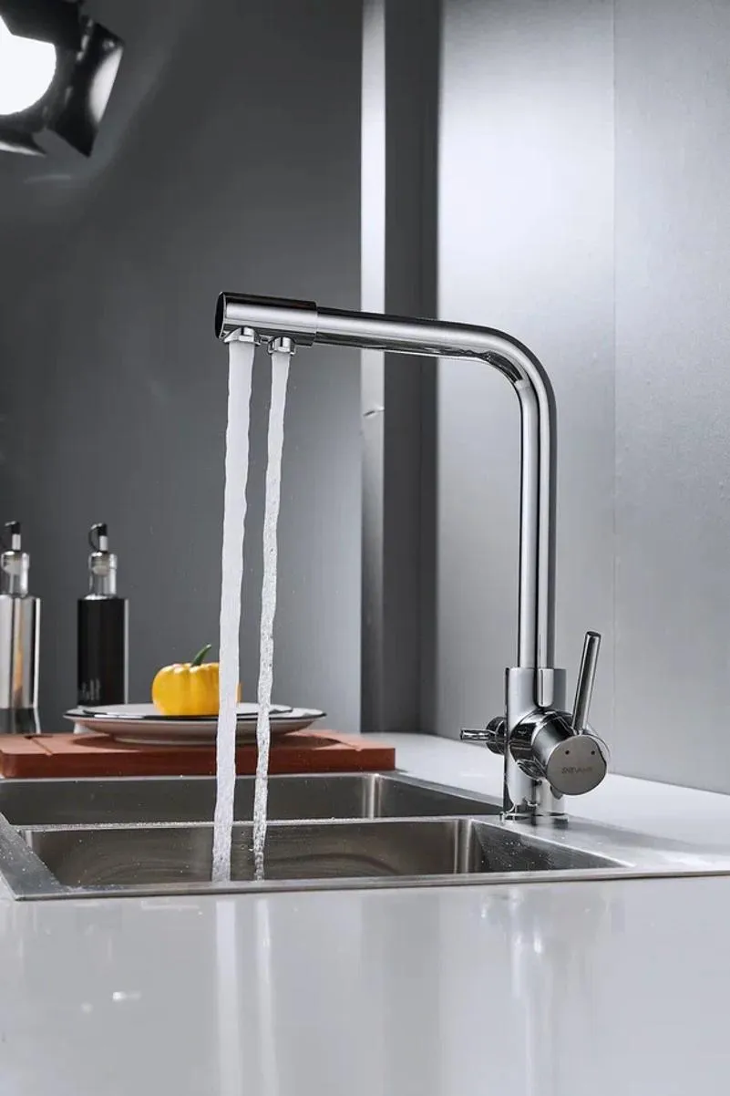 Смеситель для кухни с подключением фильтра Shevanik S328, хром