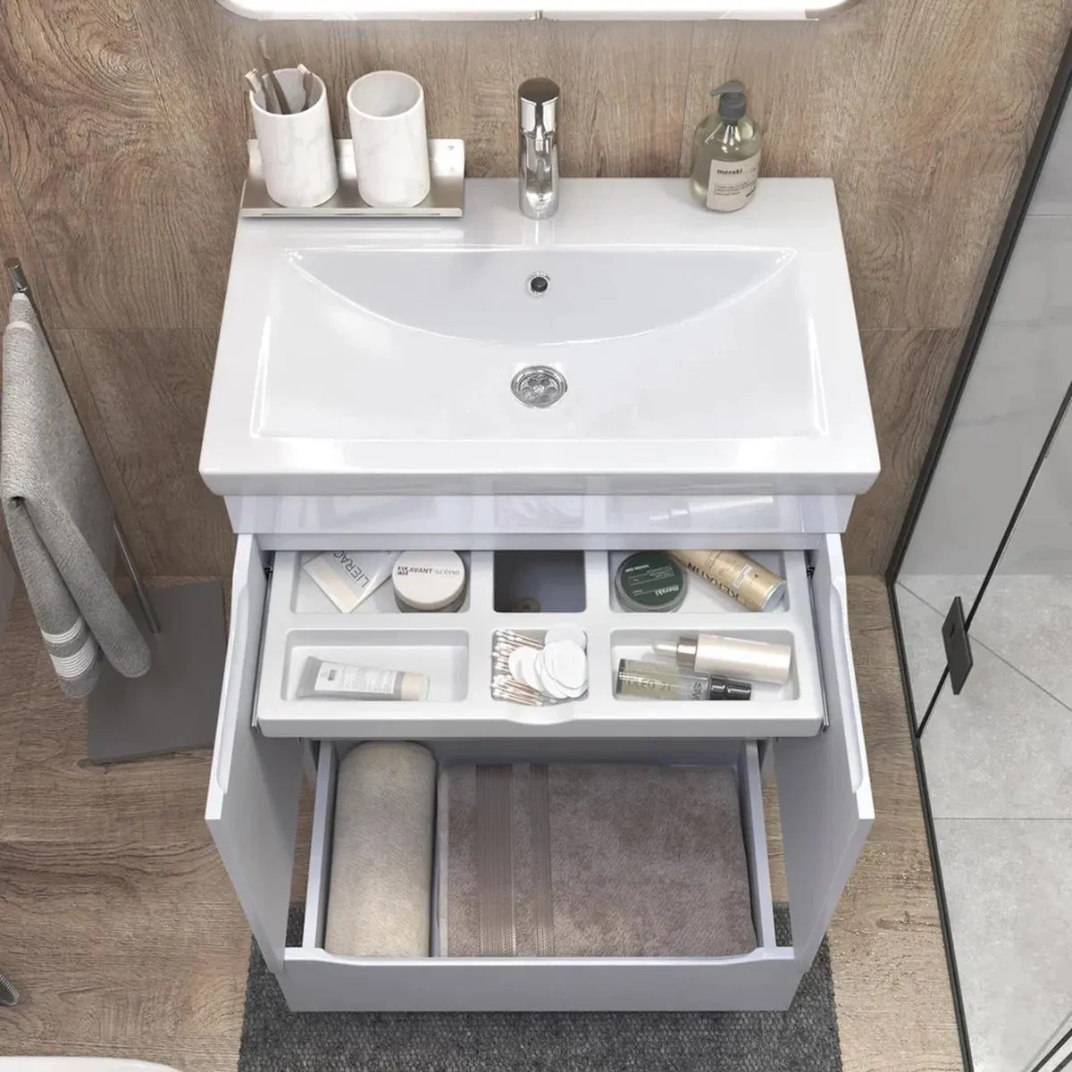 Тумба с раковиной напольная VIGO Grani 285, 70 см