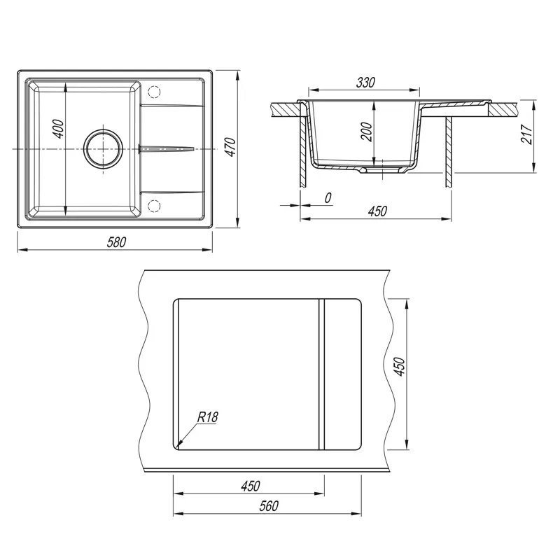 Кухонная мойка Dr. Gans НИКА 25.070.B0580.408, серый