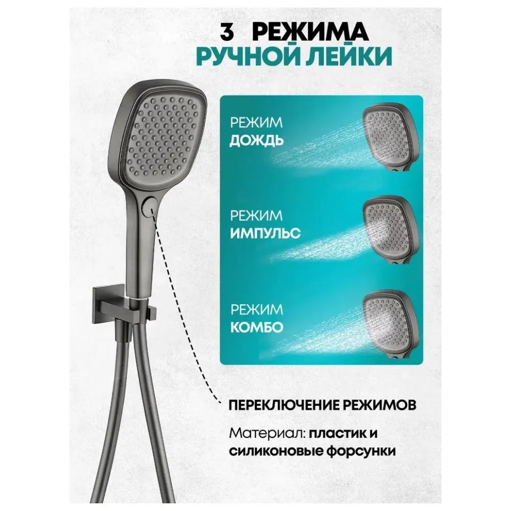 Душевая система встраиваемая Grocenberg GB5050BG, графит