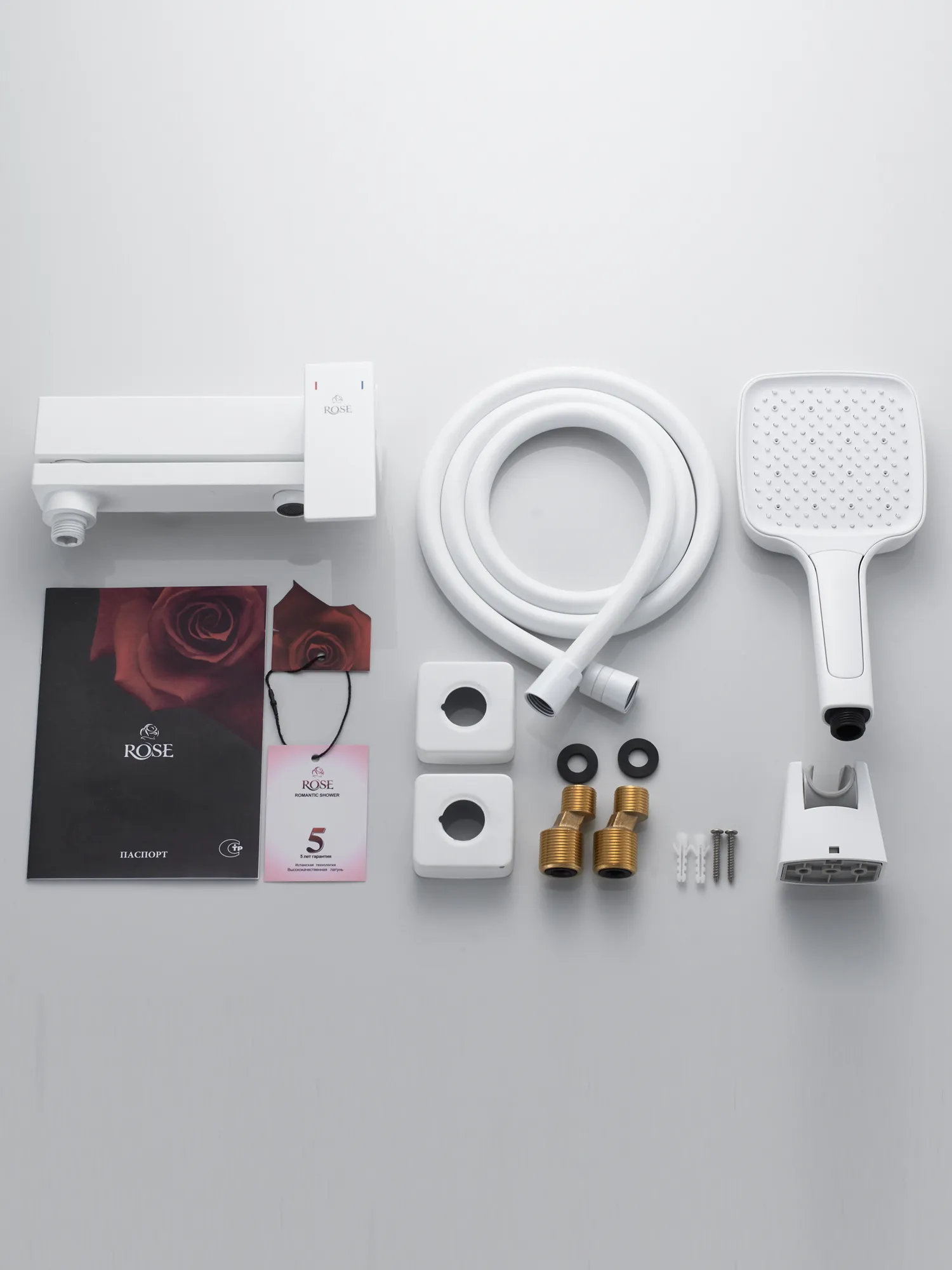 Смеситель для ванны Rose R2802C, белый