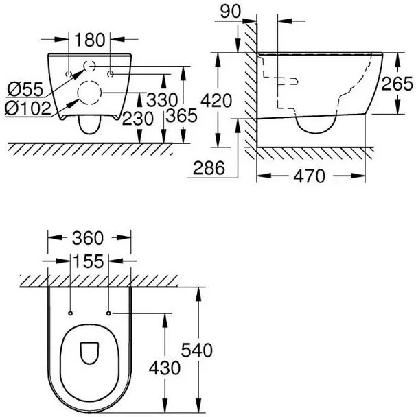 Унитаз подвесной безободковый Grohe Essence белый (3957100H)