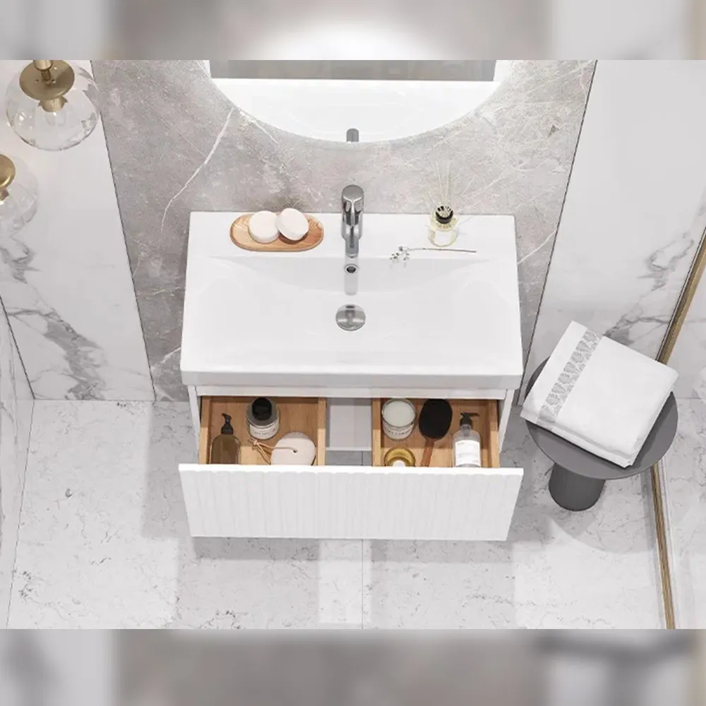 Тумба с раковиной подвесная Velvex Compo tp.COM.9696.70.1Y белый глянец, 70 см