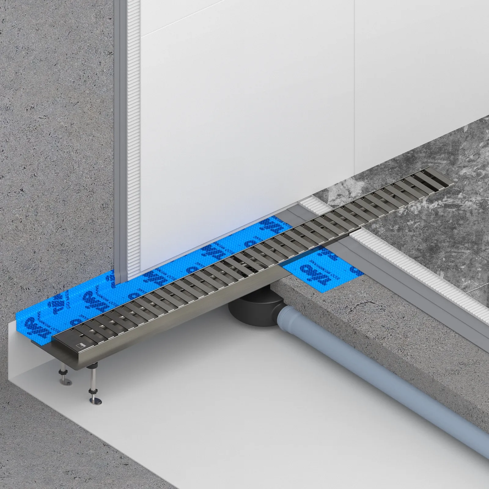 Душевой лоток TIMO Drain System 900 с вставкой "lines", черное золото (DS230109/18)