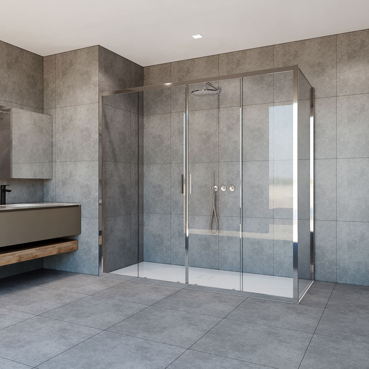 Душевой уголок Vincea Garda (VSR-1G28017CL) 1700х800 мм, хром, стекло прозрачное