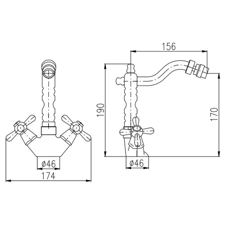 Смеситель для биде Rav Slezak MORAVA MK521.5/9, хром