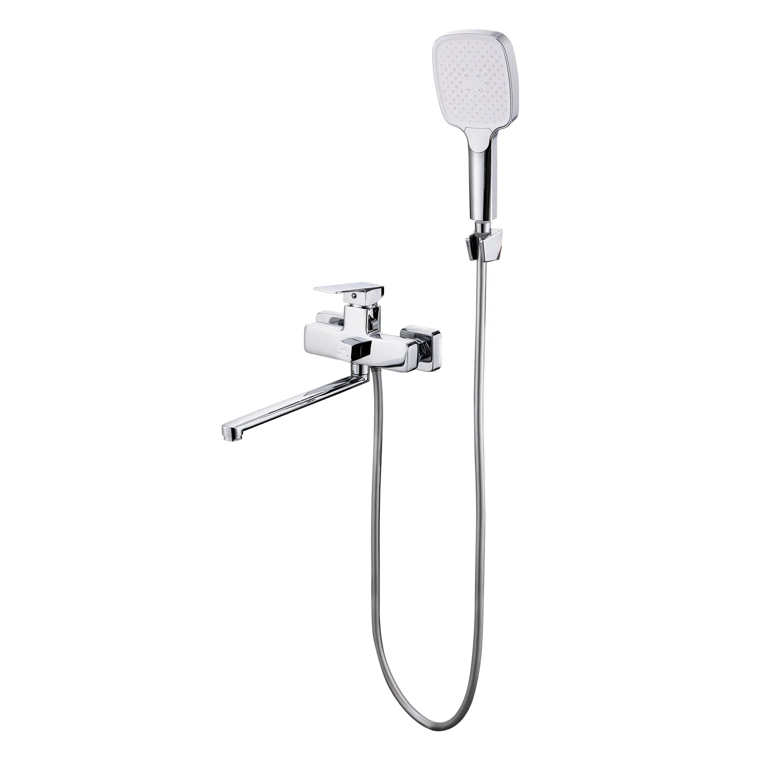 Смеситель Prohanss для ванны и душа универсальный поворотный излив 30 см, хром (P60.22)