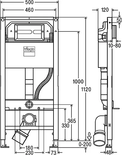 Инсталляция для подвесного унитаза Viega Prevista Dry (792862) комплект