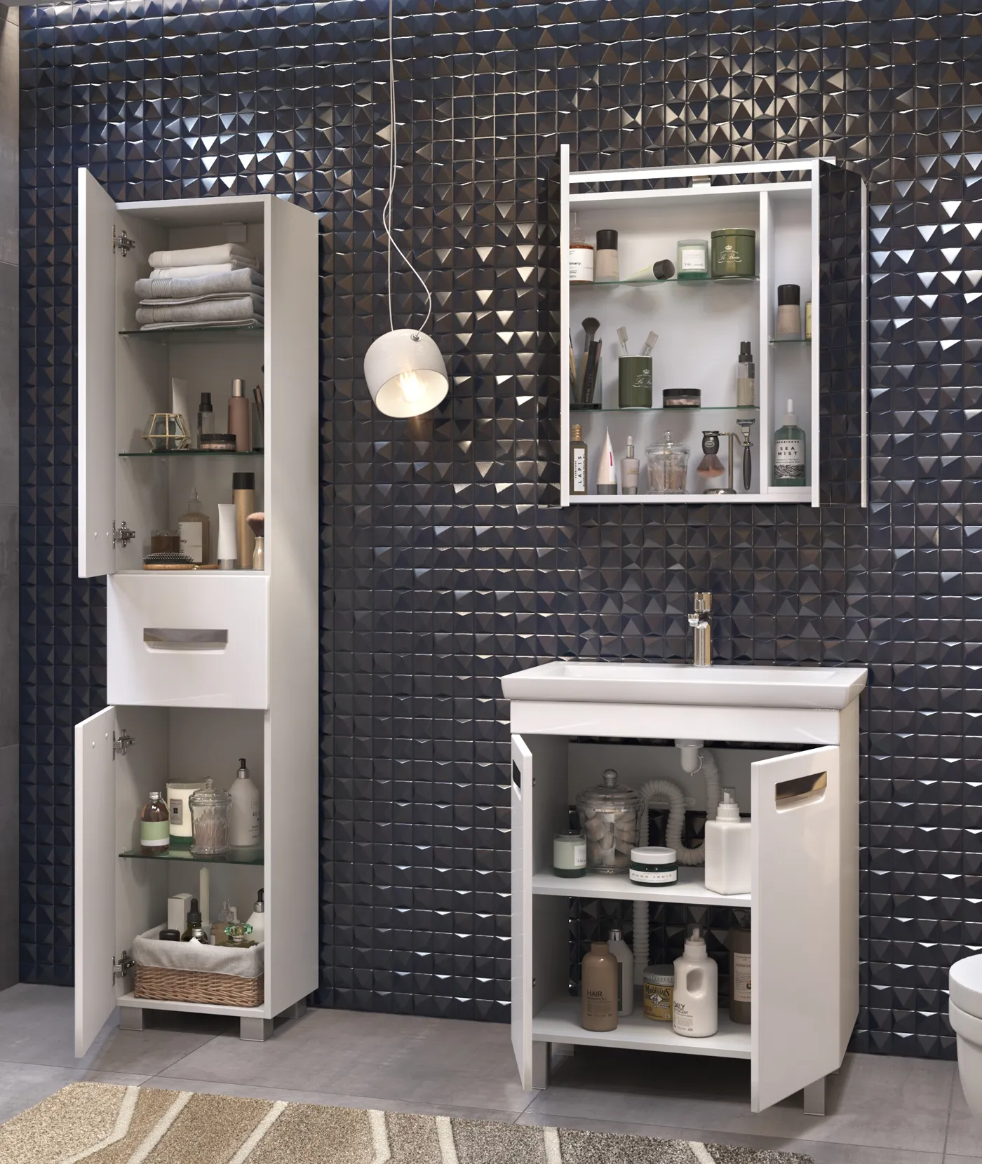 Тумба с раковиной напольная VIGO Plaza tn.PLA.COM.70.2D, 70 см