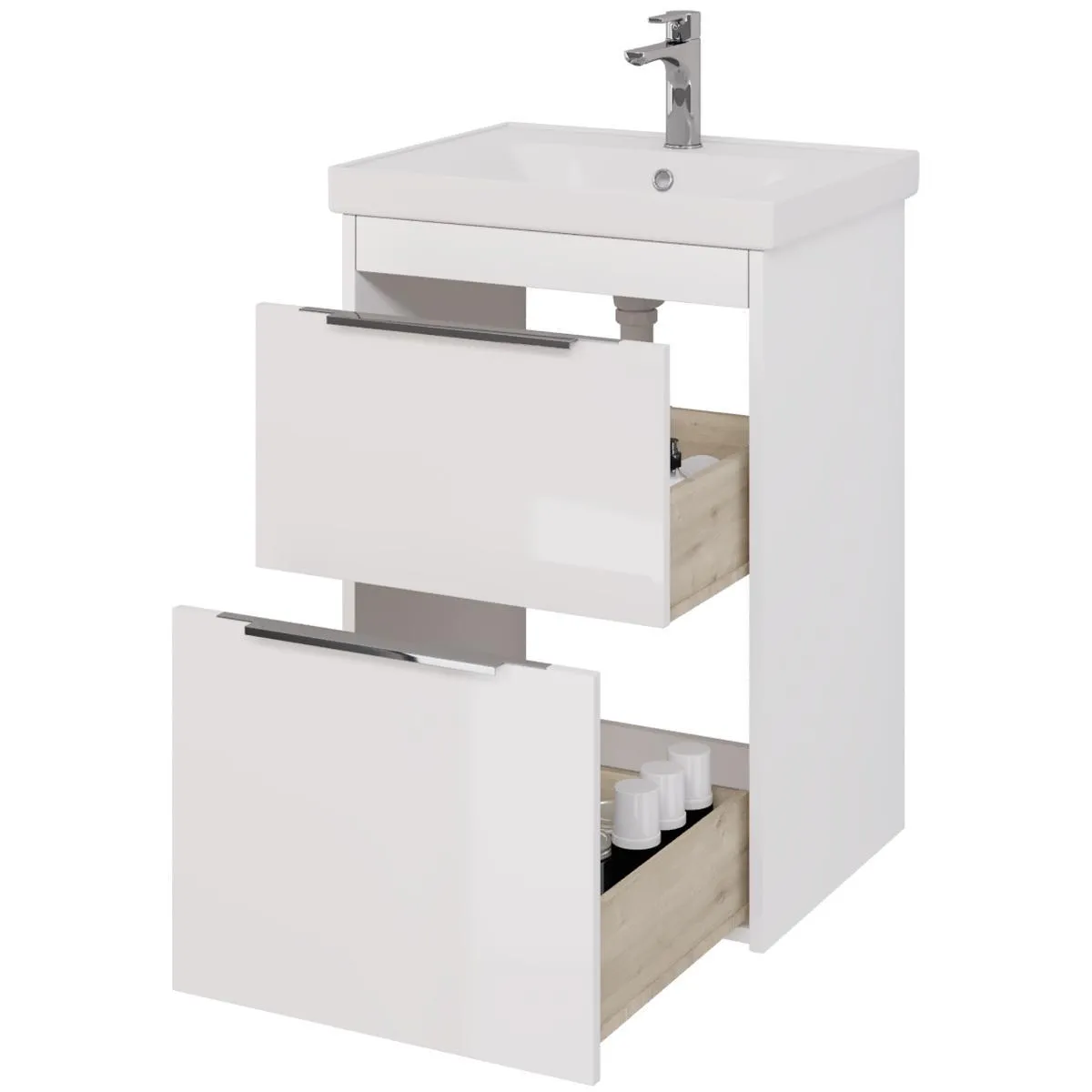 Тумба под раковину подвесная/напольная Dreja Prime 60 см, белый