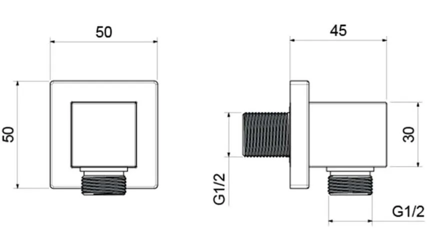 Шланговое подсоединение AQUATEK, хром AQ2458CR