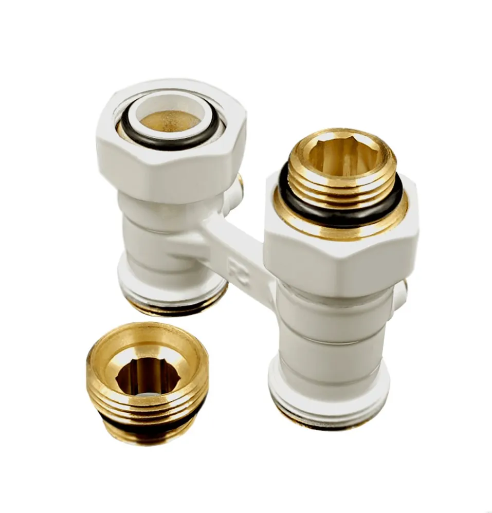 Прямой Н-образный клапан Primoclima Armature для нижнего подключения 3/4"х1/2", белый