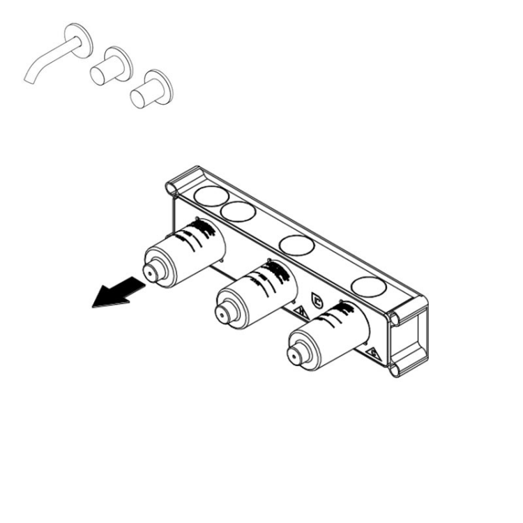 Внутренняя часть Ritmonio назначение-смеситель для раковины, на 3 отверстия, не окрашен (PM0000G)