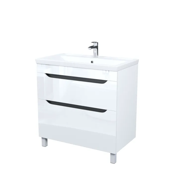 Тумба с умывальником, напольная, 80 см, белый, Ray, IDDIS, RAY80WFi95K