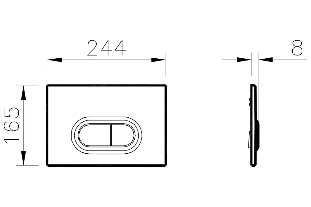 Смывная клавиша Vitra Loop (740-0940) (нержавеющая сталь)