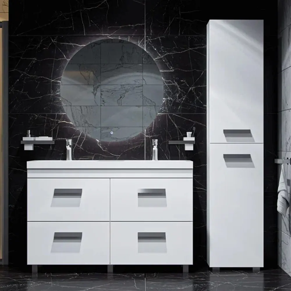 Тумба с раковиной напольная Velvex Orlando tn.ORL.CLA.120.4Y белый матовый, 120 см