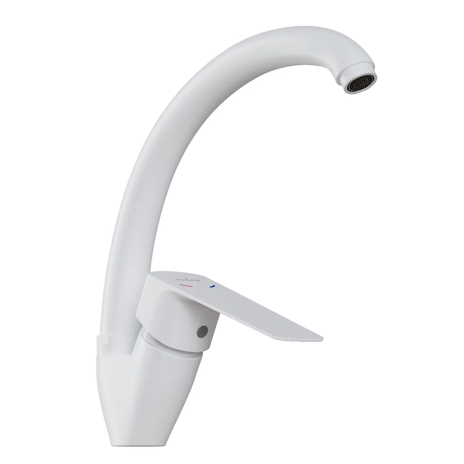 Смеситель для кухни 35k MIXLINE МЛ15-032(ML15-032W) выс.излив б/отв бок п/гайку (без подводки)БЕЛЫЙ (556659)
