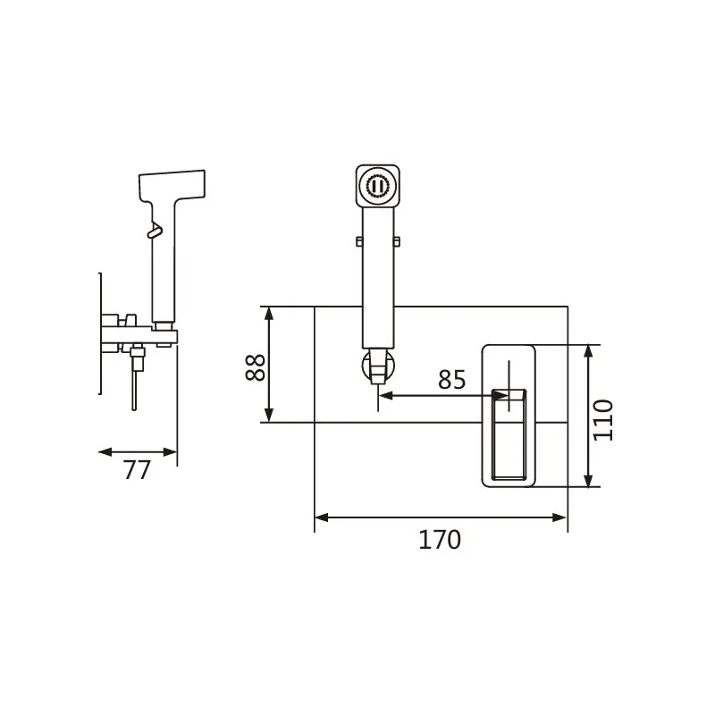Гигиенический душ со смесителем Shevanik S6805H, черный