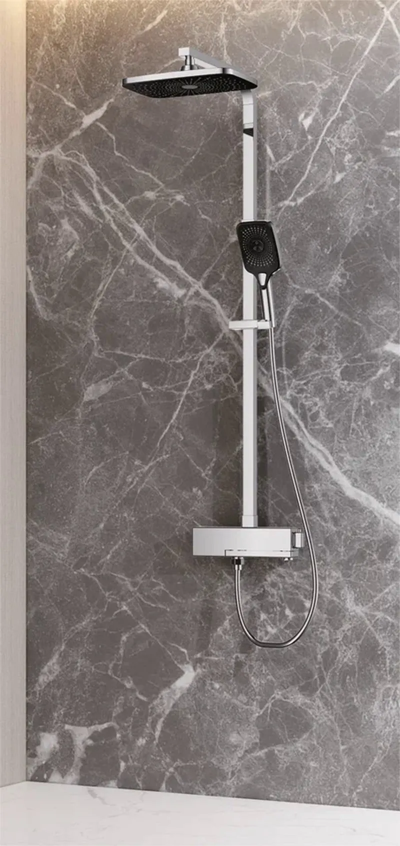 Душевая система с термостатом Rose R1096, хром