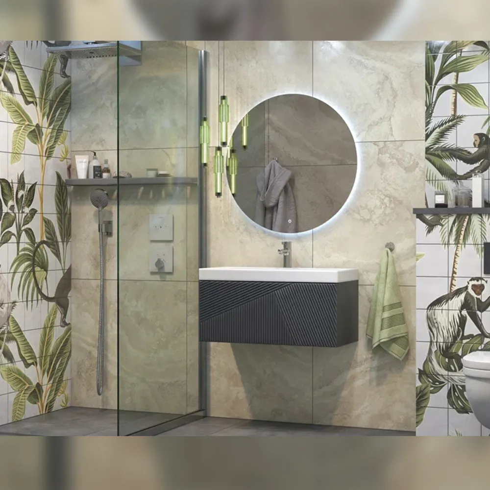 Тумба с раковиной подвесная Velvex Edge tp.EDG.9696.80.1Y графит, 80 см