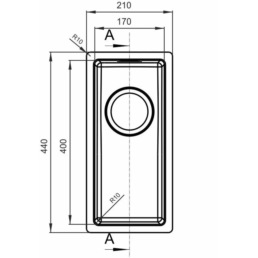 Кухонная мойка Florentina ОПТИМА-HM OHM.170.400.B.10.S.10, нержавеющая сталь