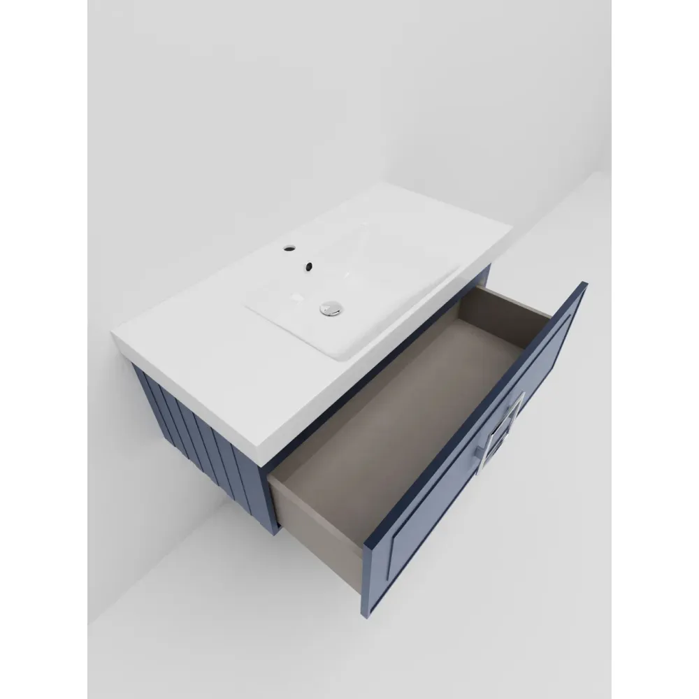 Тумба под раковину подвесная La Fenice Cubo FNC-01-CUB-BG-100, синяя