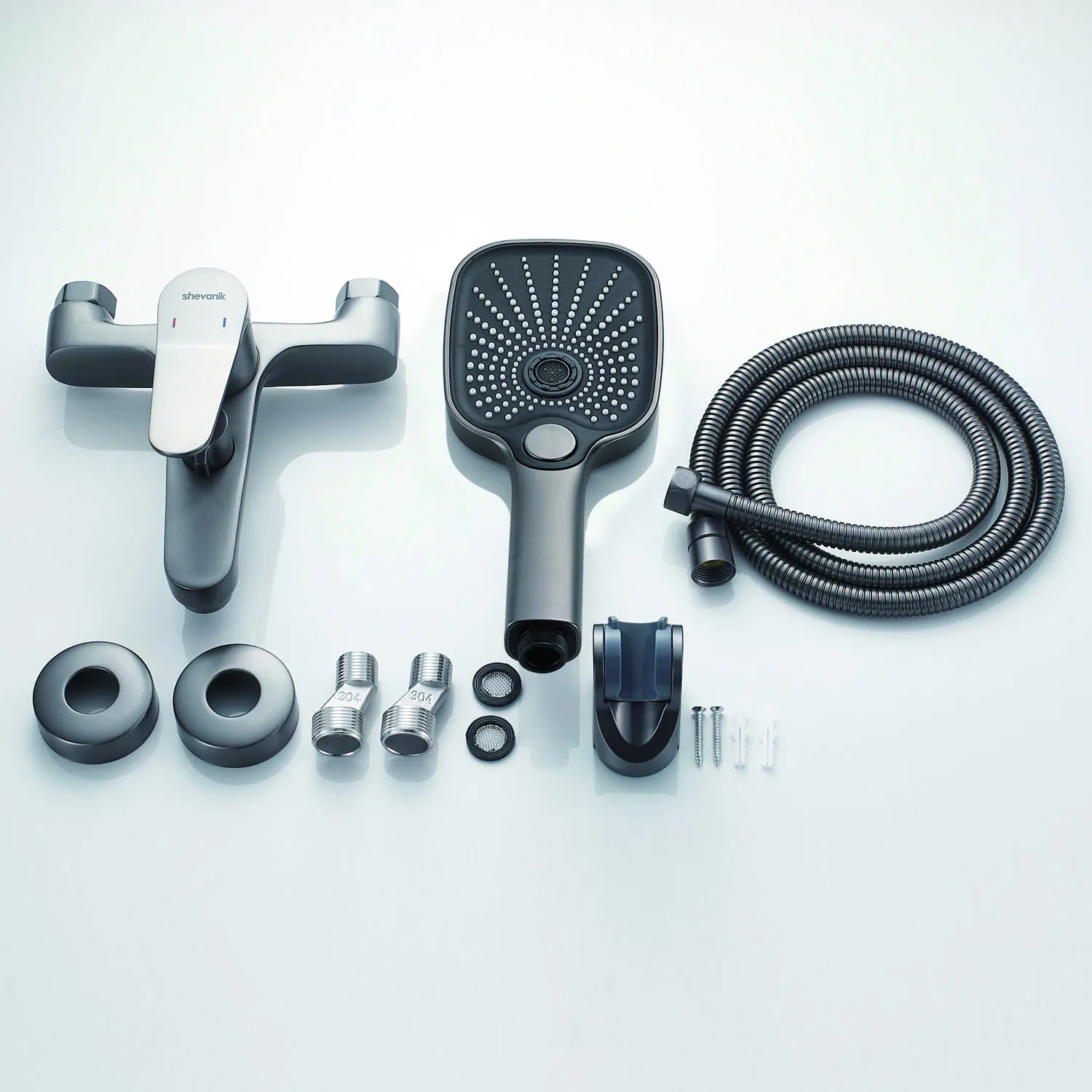 Смеситель для ванны Shevanik S6202T, оружейная сталь