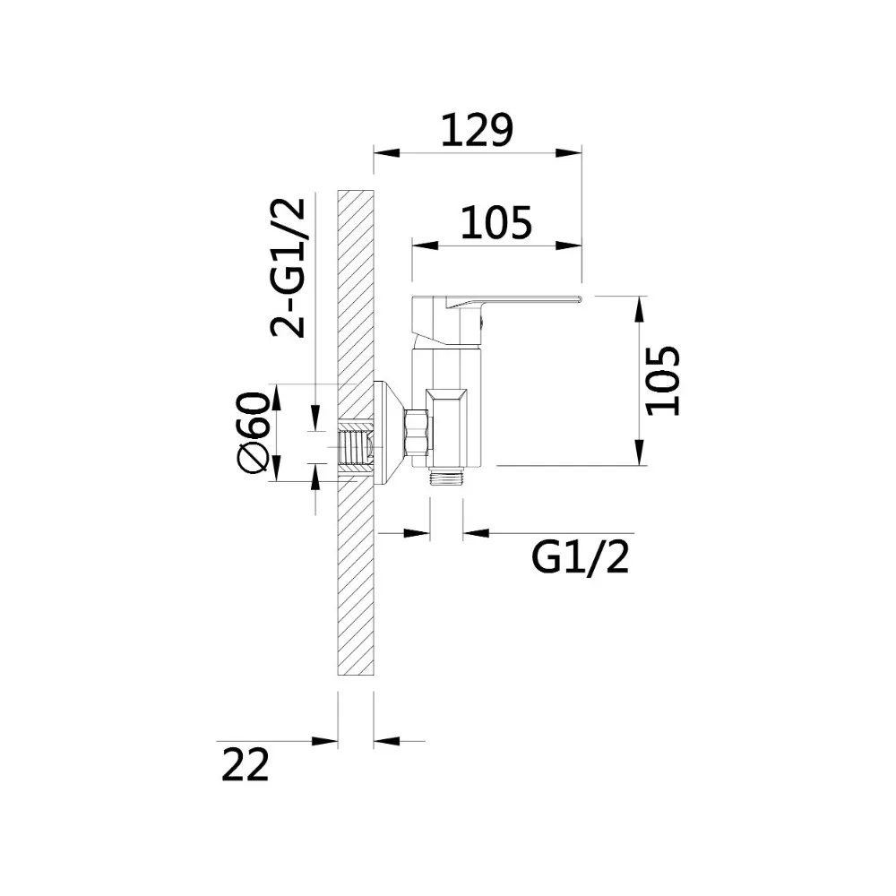 Смеситель для душа D-Lin D160363-C, белый/хром