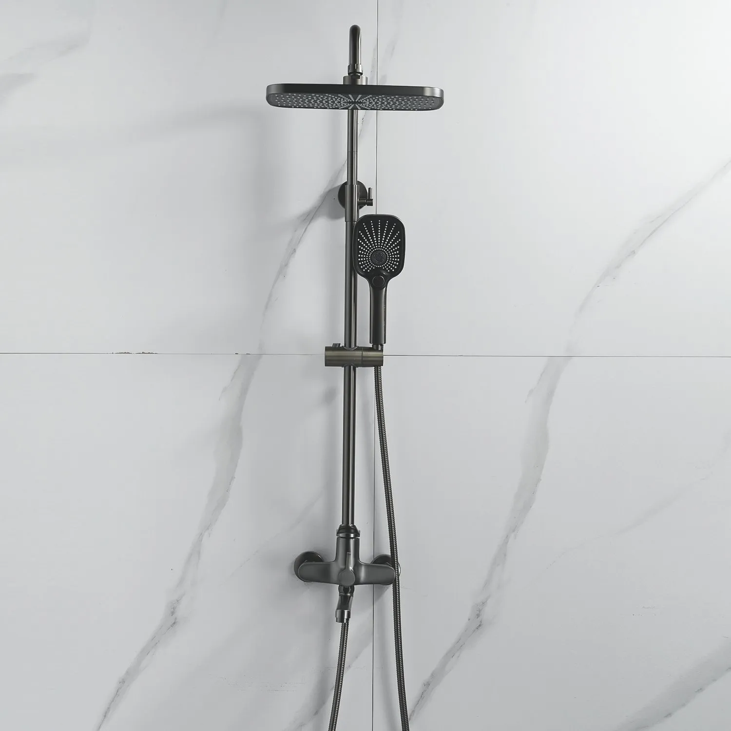 Душевая система Shevanik S6236T, оружейная сталь