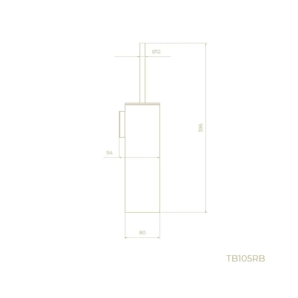 Ершик для унитаза Knotlor TB105RB, бронза