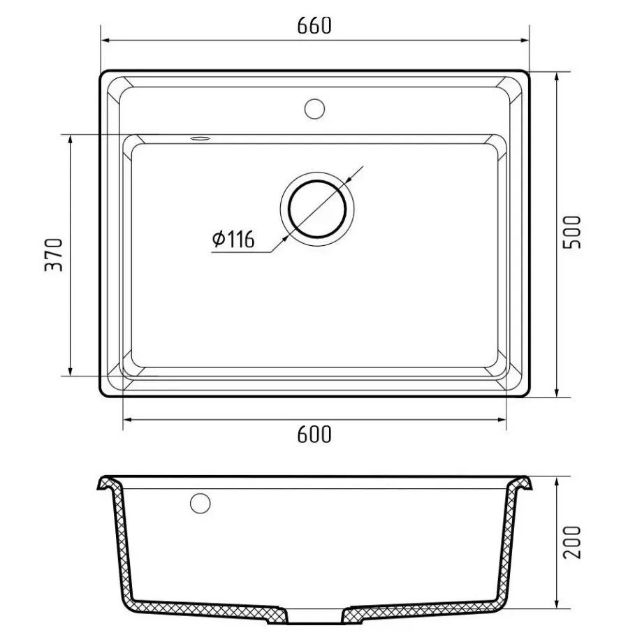 Кухонная мойка GranFest LEVEL 660, терракот