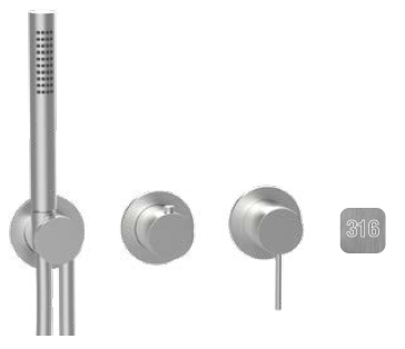 Смеситель для душа Almar 316 Stainless Steel, на 2/3 потребителя, Stainless Steel AISI 316 (E180142.316)