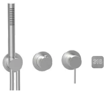 Смеситель для душа Almar 316 Stainless Steel, на 2/3 потребителя, Stainless Steel AISI 316 (E180142.316)