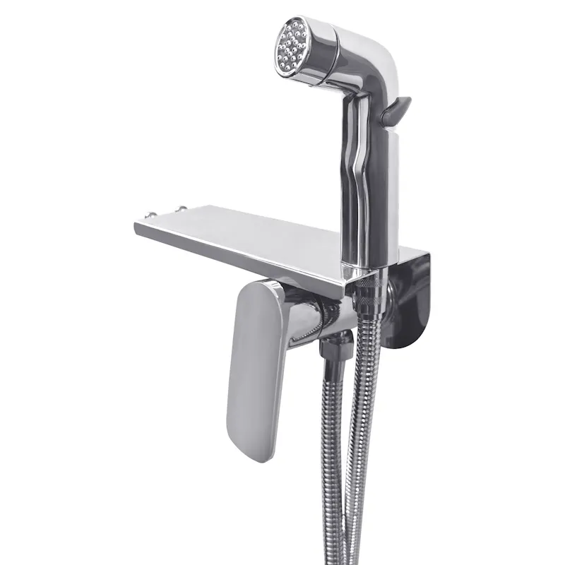 Гигиенический душ со смесителем встраиваемый с полкой ESKO SMHMX, хром