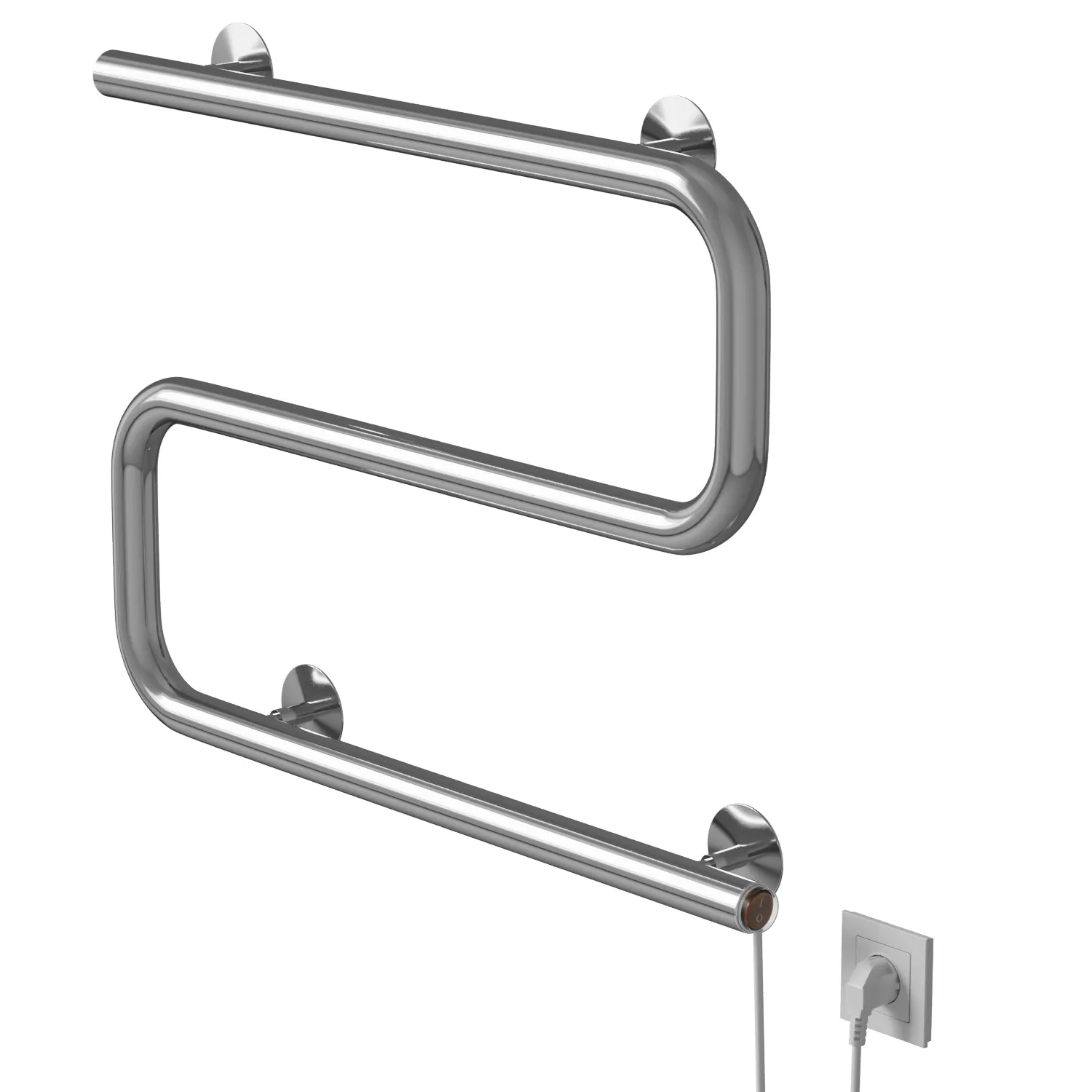 Полотенцесушитель MIXLINE СВОБОДА S-обр/симпл s 40x60 (кнопочный выкл, 146 Вт) ХРОМ (556796)