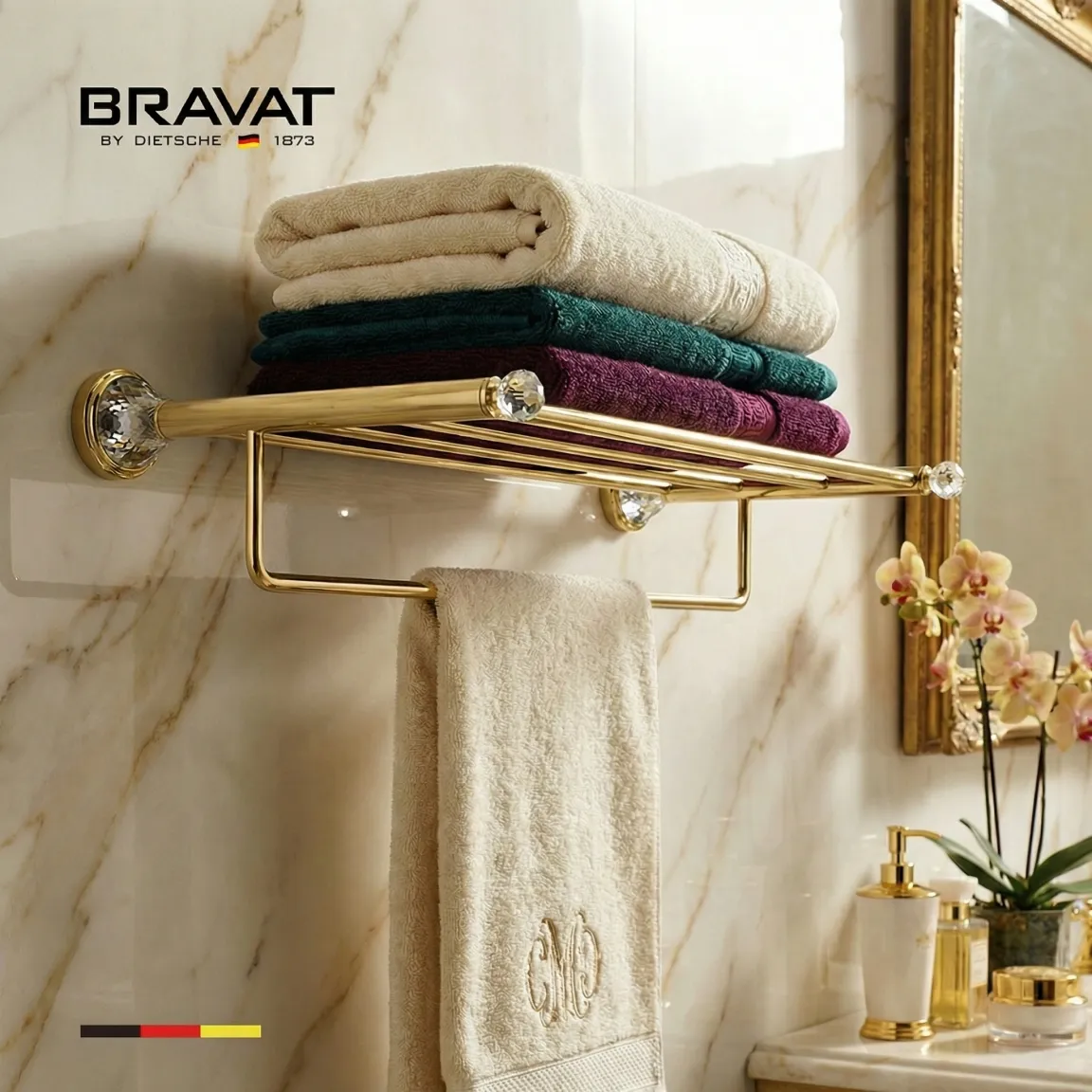 Вешалка для полотенец с кристаллами Swarovski BRAVAT (D7282G-SW)
