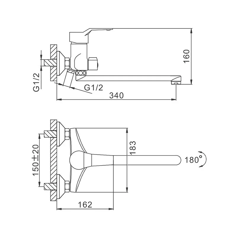 Смеситель для ванны FRAP F22063,
