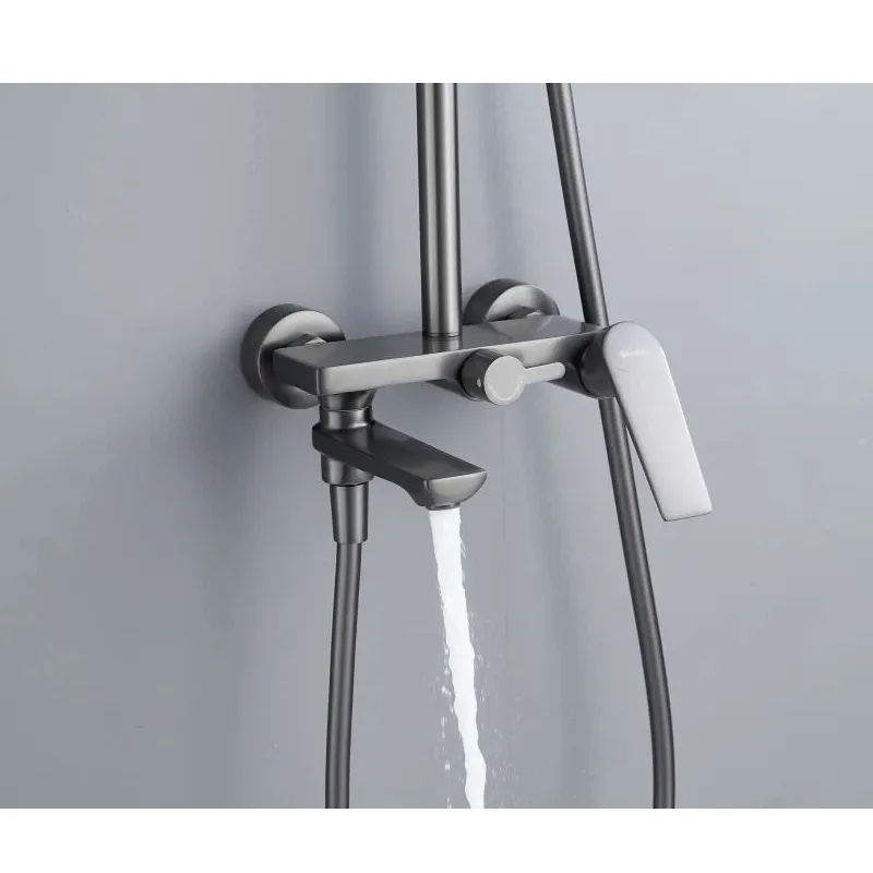 Душевая система Knotlor KN-62/GM, вороненая сталь