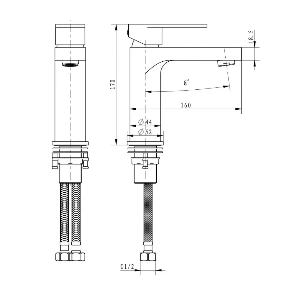 Смеситель для раковины FILARETE Retta FL5030NK, никель