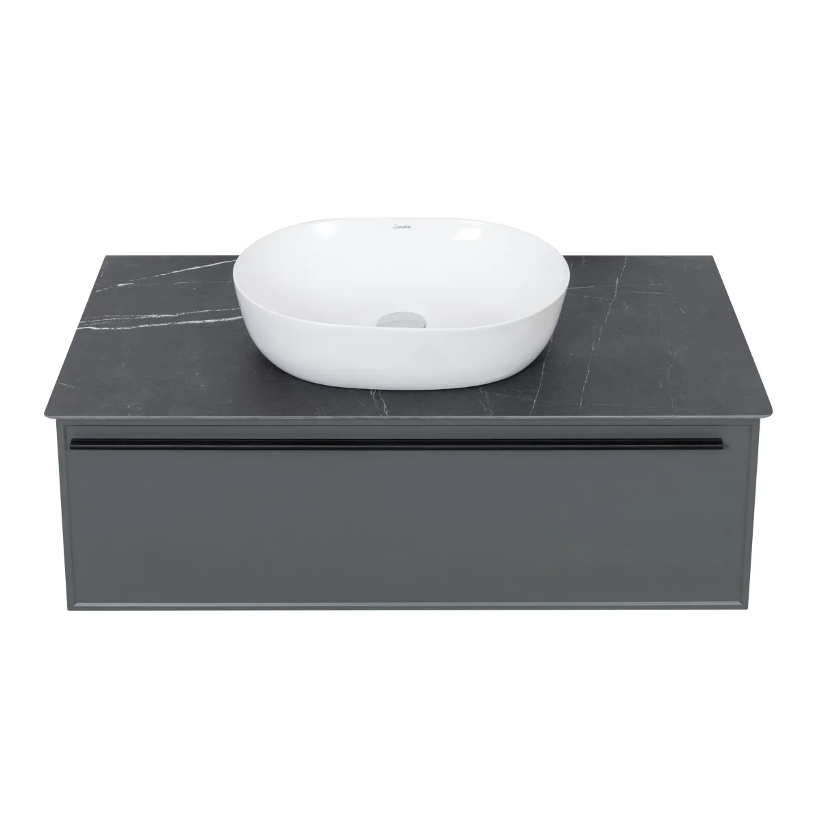 Тумба под раковину подвесная La Fenice Elba FNC-01-ELB-G-100, серо-зеленая