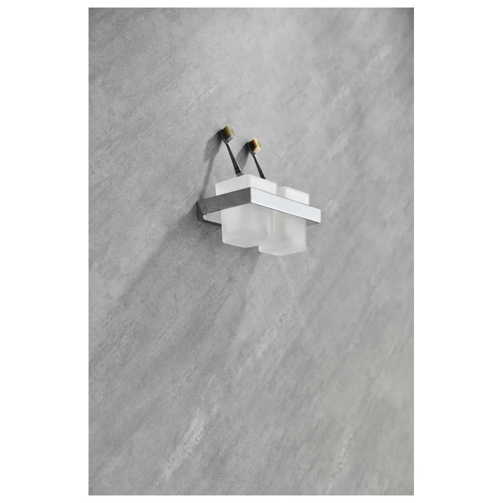 Стакан для ванной комнаты двойной Grocenberg AC0022CR, хром