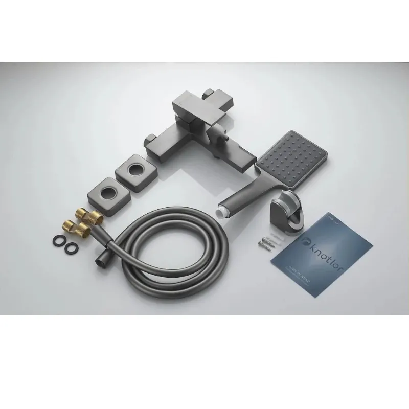 Смеситель для ванны Knotlor KN-22/GM, вороненая сталь