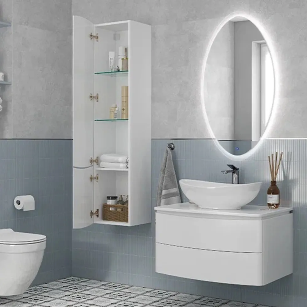 Тумба с раковиной подвесная Velvex Luna tp.LUN.80.2Y, 80 см