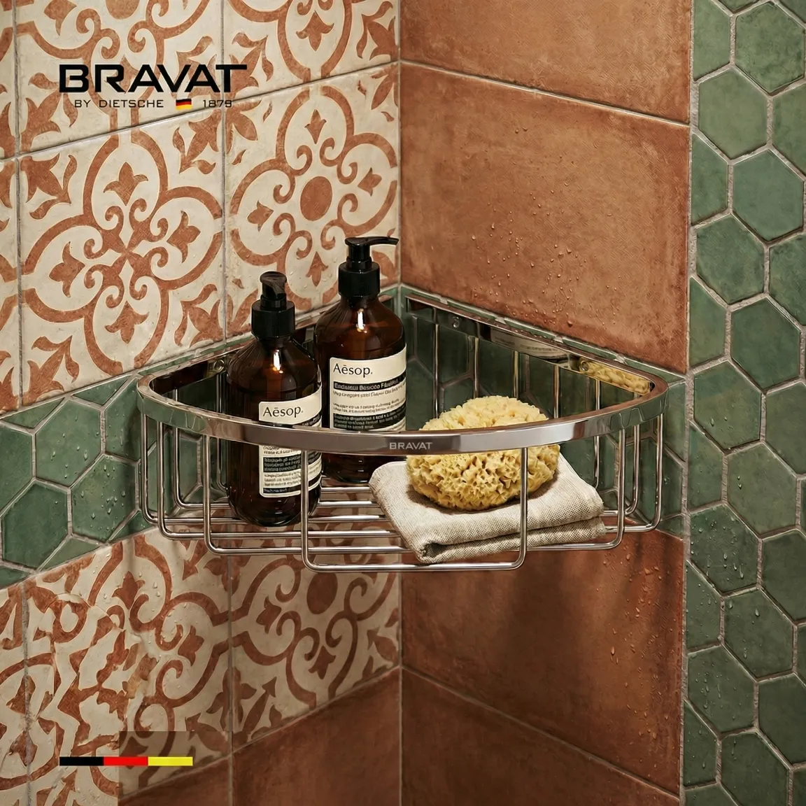 Полка угловая для ванной комнаты BRAVAT (D71005CP-SW)