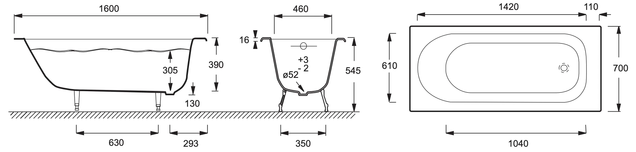 Ванна чугунная Jacob Delafon Soisson (E2931) 160х70